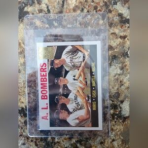Topps A.L. Bombers Baseball Card with Red and Gold Accents